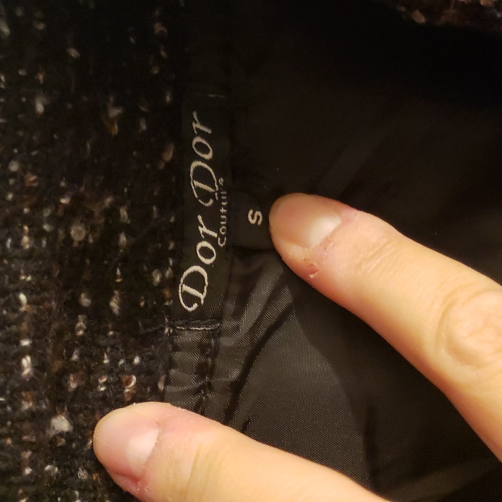 Dor Dor Couture Black Coat Sz Small - Picture 7 of 9